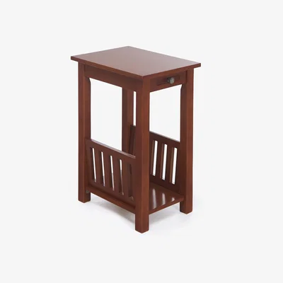 The Range Kilburn End Table With Magazine Rack - Oak