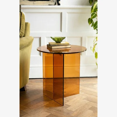 Rockett St George Seventies Amber Glass Side Table