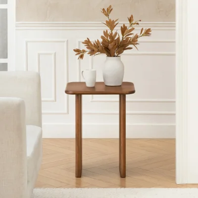 The Range Jem Solid Wood Side Table - Walnut