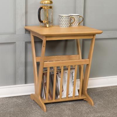 The Range Magazine Rack wtih Table - Light Oak