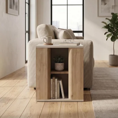 The Range Decortie Ventro Open Shelf Side Table - Natural Oak