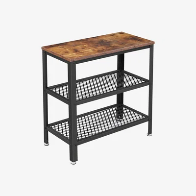 The Range VASAGLE Industrial Side Table with 3 Shelves - Bronze