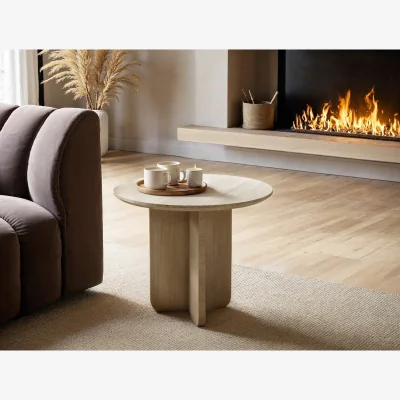 The Range Aven Sintered Stone Effect Side Table - Stone