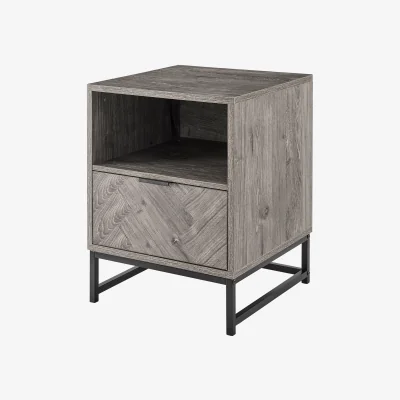The Range Herringbone Side Table - White