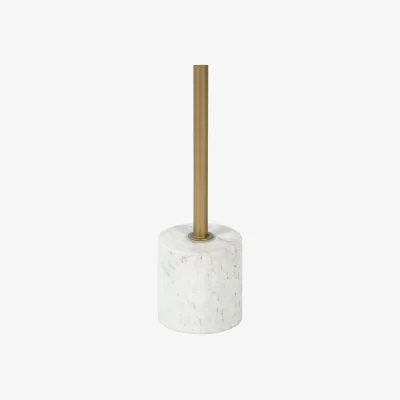 The Range London Brass and White Marble Round Side Table - White