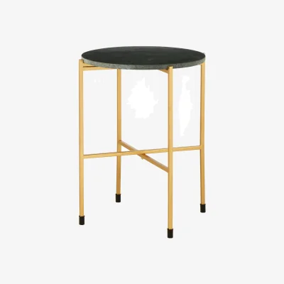 The Range Templar Large Green Marble Top Side Table - Green