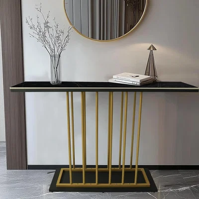 The Range Console Sofa End Table - Black/ Gold