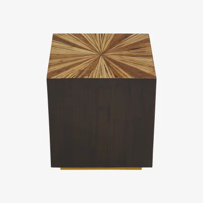The Range Gabelle Ebony Bamboo Square Side Table - Brown