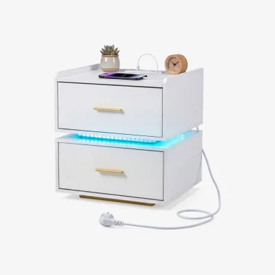 The Range Modern Semi-floating End Table - White