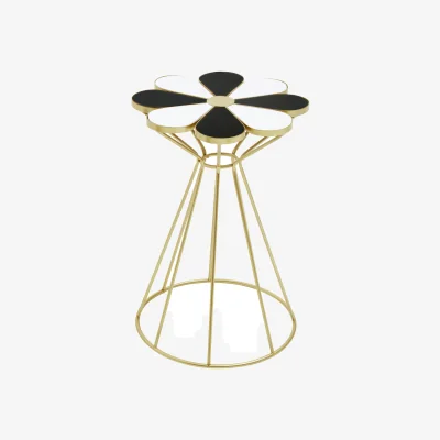 The Range Jodie Black And White Petal End Table - Gold