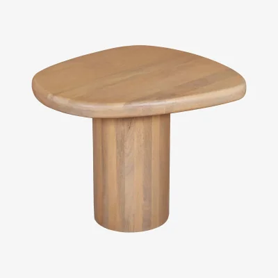 The Range Buffalo Mango Wood Side Table, Pebble Top, Matte Finish - Brown