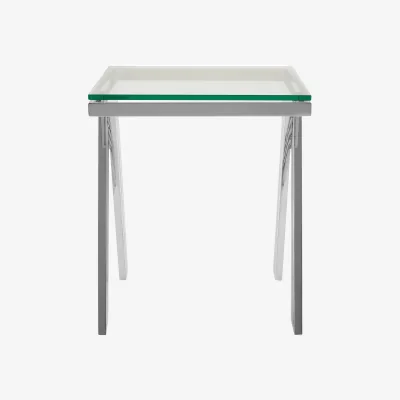 The Range Piermount Clear Glass End Table - Transparent