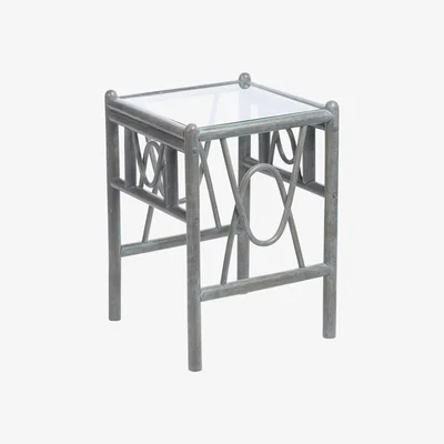 The Range Bali Grey Cane Side Table - Grey