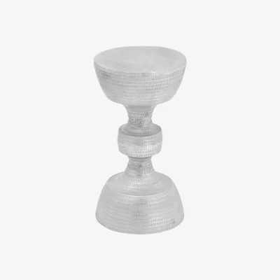 The Range Matin Large Textured Aluminium Side Table - Silver