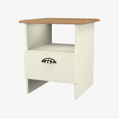 The Range Victoria Ready Assembled Bottom Drawer Lamp Table - Cream Ash & Riviera Oak
