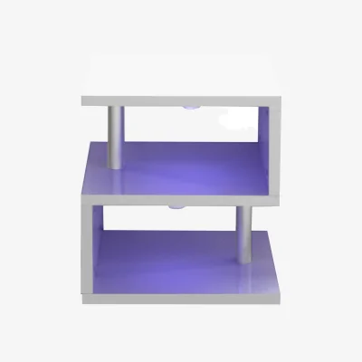 The Range Abstract S-Shaped High Gloss LED Side Table - White