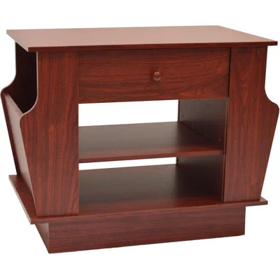 The Range COMPANION - Storage Side  End Table with Magazine Rack - Large - Mahogany - Mahogany