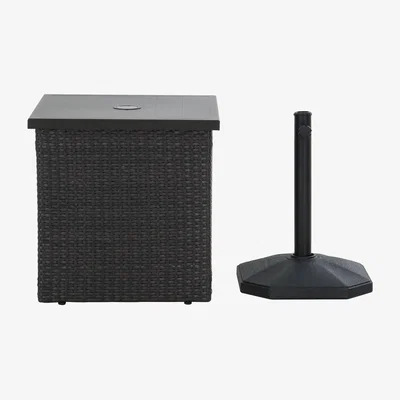 The Range Combination Parasol Base Side Table - Brown