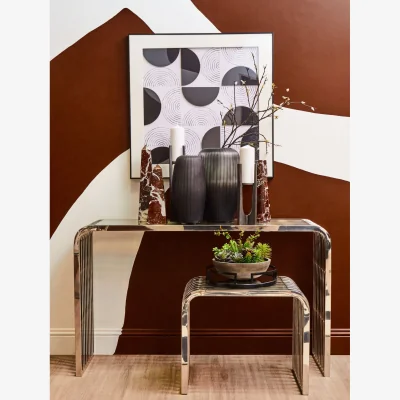 The Range Vogue Slatted End Table - Grey