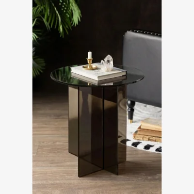 Rockett St George Seventies Smoked Glass Side Table