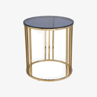 The Range Gold Round End Table - Gold