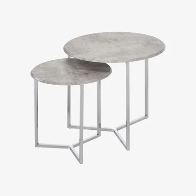 The Range End Tables - Set Of 2 small side tables - Silver