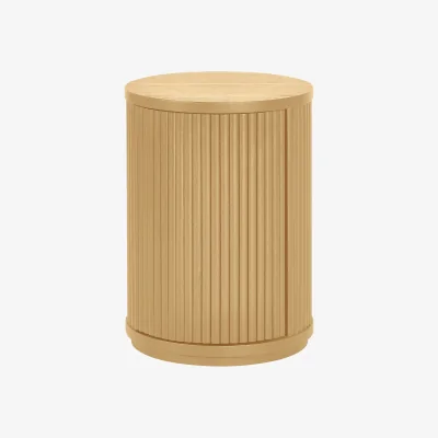 The Range Louis fluted side table with door - Brown