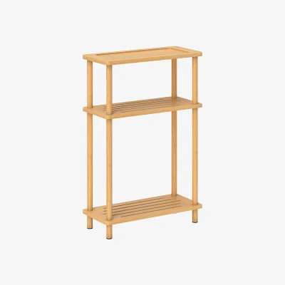 The Range Neliyo Bamboo 3-Tier Slim Side Table - Natural Finish, Nordic Style