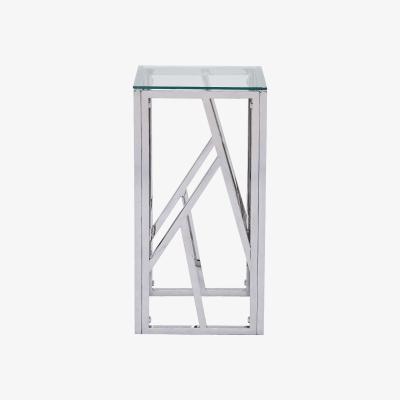 The Range Side Table - Roma Chrome Metal Glass-Top Telephone End Table - Chrome