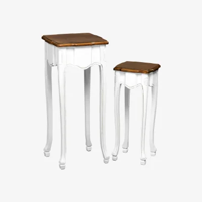 The Range Serena Set Of Two Accent Tables - White
