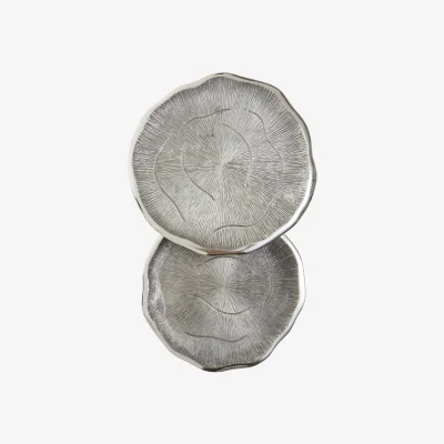 The Range Silva Set Of Two Oak Effect Silver Top Side Tables - Silver