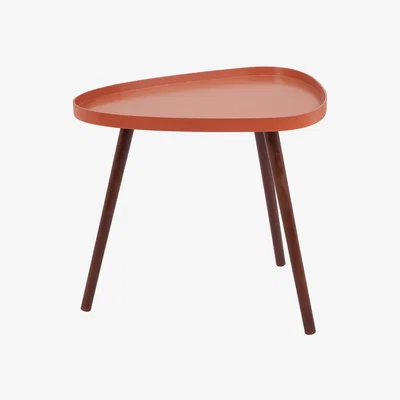 The Range Clarice MDF and Pine Wood Teardrop Side Table - Tobaco Top, Natural Legs / 40cm