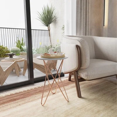 The Range Eibar Side Table - Grey and Copper