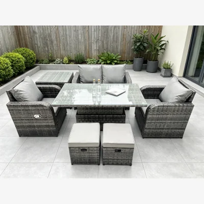 The Range Fimous Sofa Set Lift Table Side Table Stool Loveseat - Dark Grey
