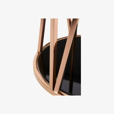 The Range Alvaro Round Rose Gold Finish Side Table - Gold