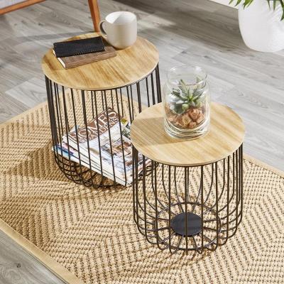The Range Canary Set of 2 Side Lamp Storage Tables - Black