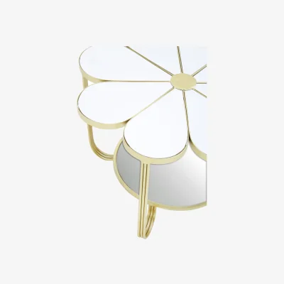 The Range Jodie White Top Petal Shape Table - Gold