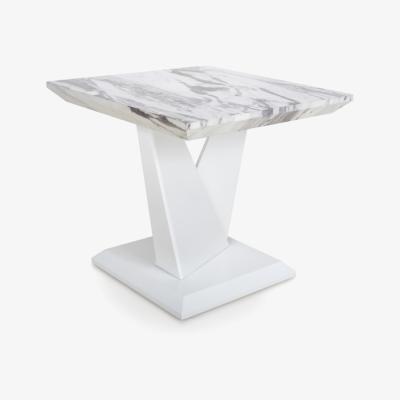 The Range Saturn Marble Effect Grey and White Lamp Table - Grey and White
