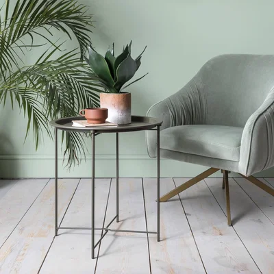 The Range Solid Metal Side Table - Olive Green