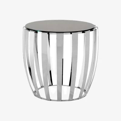 The Range Yasmin Stainless Steel Side Table - Silver
