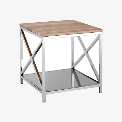 The Range Chiswick Oak Wood Side Table - Brown