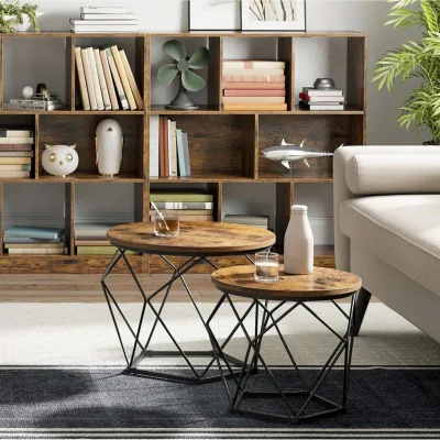 The Range End Nesting Side End Tables - Rustic Brown/Black