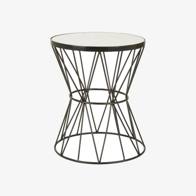 The Range Rabia Corset Base Side Table - White