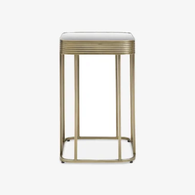 The Range Ella Gold Side Table with Mirror Top - Gold