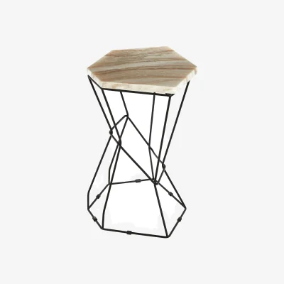 The Range Relic Side Table With Patterned Top - Brown