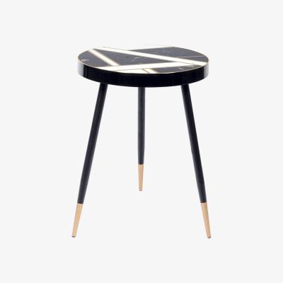 The Range Metal Round End Table for Living Room - White