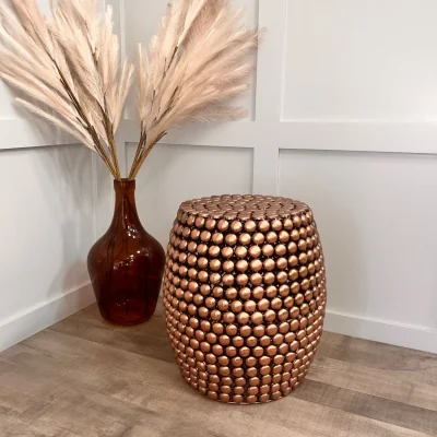 The Range Copper Finish Handmade Accent Table - Copper