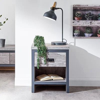 The Range Grey Boston Lamp Table  - Grey