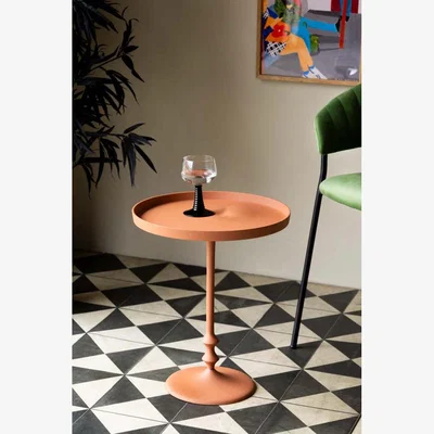 Rockett St George Anjou Metal Side Table - Rust Orange