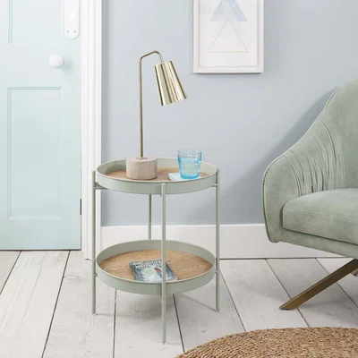 The Range Solna Large Side Table in Green - White